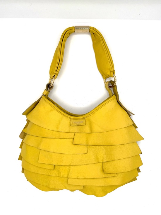 Yves Saint Laurent Handbags - Yves Saint Laurent Yellow Layered Ruffle Leather St. Tropez Mombasa Shoulder Bag